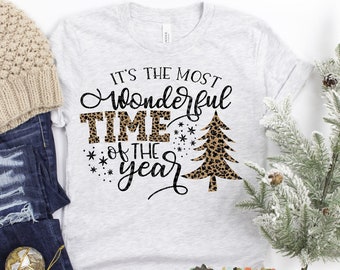 It's the Most Wonderful Time of the Year Svg, Christmas Svg, Cuttable Leopard Pattern Svg, Christmas Svg Designs,Christmas Cut File, Cricut