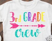 3rd Grade Crew Svg 3rd Grade Svg Back to School Svg First Day of School Svg Svg Designs School Svg School Svg Design Cricut Cut Files