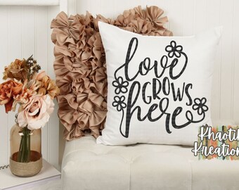 Love Grows Here Svg, Spring Svg, Love Svg, Spring Flowers, Spring Cricut Design, Inspiration Designs, Spring Silhouette, Motivational Svg