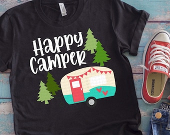 Happy Camper Svg, Vacation Svg, Adventure Svg, Camper Svg, Camping Svg Designs, Camping Cut Files, Cricut Cut Files, Silhouette Cut Files