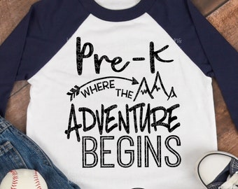 Pre-K, donde comienza la aventura Svg, Pre-K Svg, Regreso a la escuela Svg, Primer día de escuela Svg, Escuela Svg, Archivos de corte Cricut