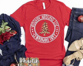 Rockin around the Christmas Tree Svg, Christmas Svg, Cuttable Leopard Christmas Tree Svg, Christmas Svg Designs, Christmas Cut, Cricut File