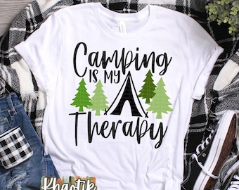 Camping is my Therapy Svg, Camping Svg, Funny Camping Svg, Travel Svg, Vacation Cut Files, Camping Svg Designs, Cricut Cut Files, Silhouette