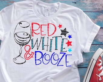 Red White & Booze Svg 4 de julio Svg Día de la Independencia Svg América Svg Divertido 4 de Julio Svg 4o go Julio Svg Diseños 4 de Julio Cortar Archivos