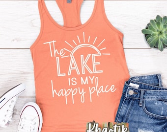 The Lake is my Happy Place Svg, Lake Svg, Lake Life Svg, Summer Svg, Vacation Svg, Summer Svg Designs, Lake Svg Designs, Cricut Cut Files