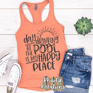 Day Drinking at the Pool Svg, Pool Svg, Summer Svg, Vacation Svg, Girls Trip Svg, The Pool is my Happy Place Svg, Pool Cut Files, Cricut