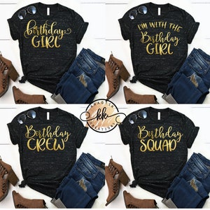 Birthday Bundle Svg, Birthday Girl Svg, I&#39;m with the Birthday Girl Svg, Birthday Crew Svg, Birthday Squad Svg Dxf Png Jpeg