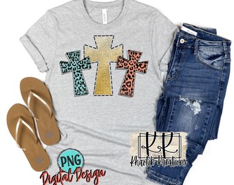 Croix de léopard Png, 3 croix de Pâques, Pâques Png Design, Croix Png, Paillettes Croix Png, Pâques Png Designs, Pâques Sublimation Design
