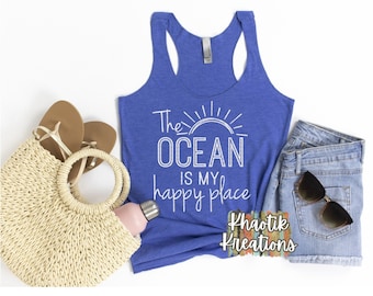 The Ocean is my Happy Place Svg, Ocean Svg, Vacation Svg, Summer Svg, Beach, Ocean Svg Design, Ocean Cricut Design, Ocean Silhouette Design