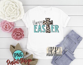 Happy Easter Png, Leopard Crosse Png, Easter Png Design, Cross Png, Easter Png Design, Easter Sublimation, Happy Easter Leopard Cross Png