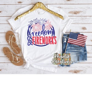 Freedom and Fireworks Svg, 4th of July Svg, Independence Day Svg, USA Svg, America Svg, 4th of July Svg Designs, 4th of July Cut Files