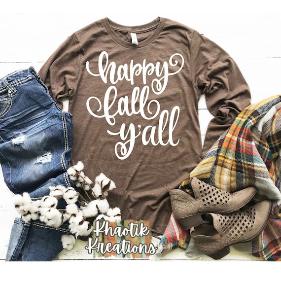 Happy Fall Y'all  Svg, Fall Svg, Svg Designs, Svg Files, Cricut Cutting Files, Fall Quote Svg Dxf Png Jpeg