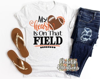Football Svg My Heart is on that Field Svg Football Heart Svg Football Life Svg Football Mom Svg Football Svg Designs Football Cut Files