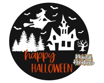 Happy Halloween Svg, Halloween Svg, Halloween Sign Svg, Witch Flying, Halloween Svg Designs, Halloween Cut Files, Halloween Cut Files
