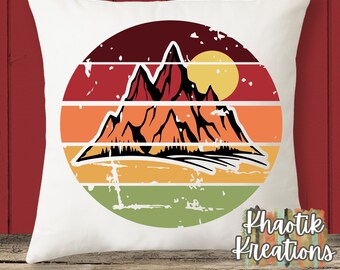 Berg Svg, Nödställd bergsscen, Camping Svg, Utomhus Svg, Berg Svg Designs, Bergsklippfiler, Cricut Svg-filer, Siluett
