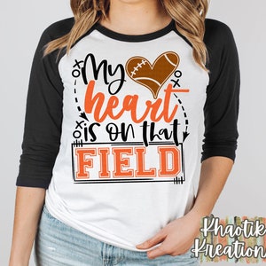 Football Svg My Heart is on that Field Svg Football Heart Svg Football Life Svg Football Mom Svg Football Svg Designs Football Cut Files