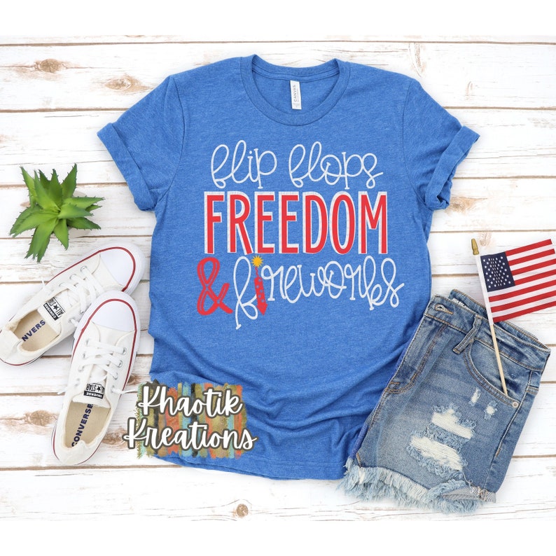 Download Flip Flops Freedom and Fireworks Svg 4th of July Svg | Etsy