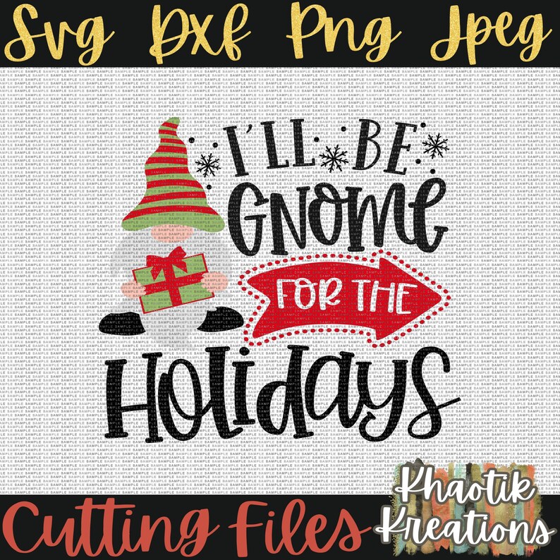 Download I'll be Gnome for the Holidays Svg Christmas Gnome Svg | Etsy