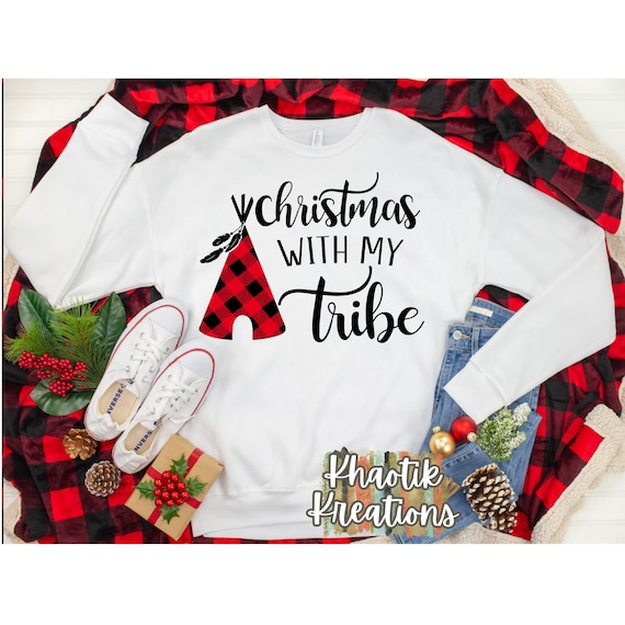 Download Christmas With My Tribe Svg Christmas Svg Cuttable Buffalo Etsy
