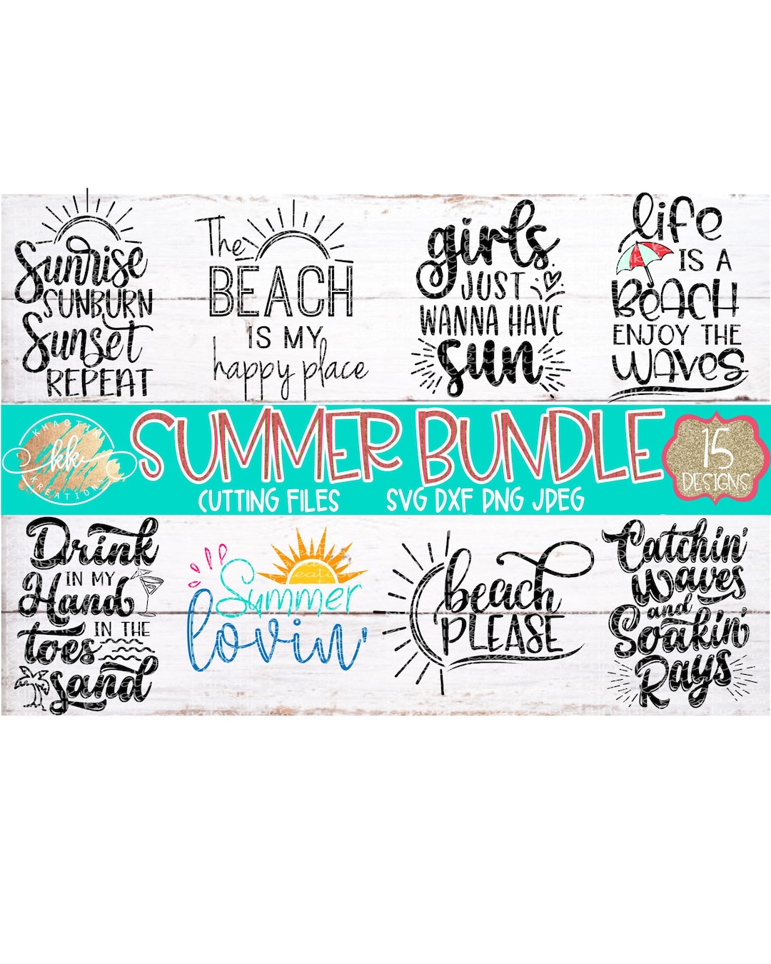 Summer Bundle Svg Vacation Svg Beach Svg Summertime Svg Summer Svg ...