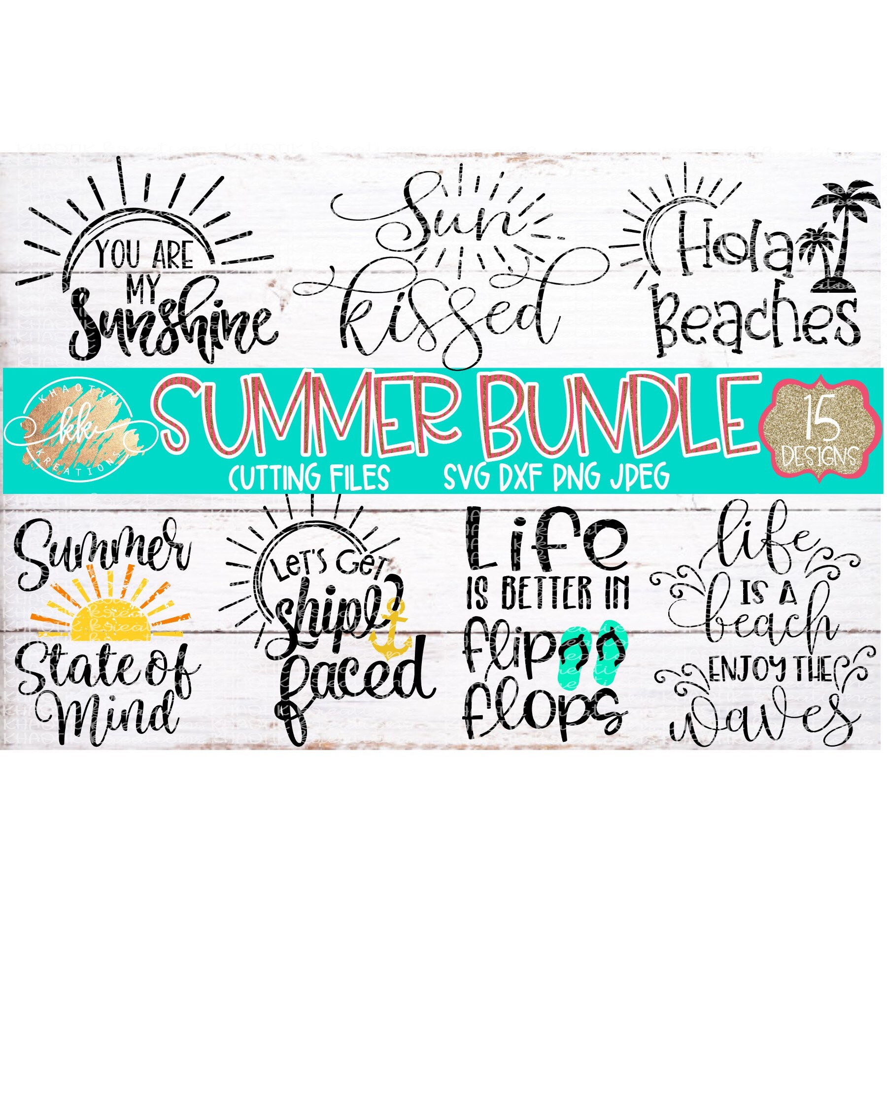 Summer Bundle Svg Vacation Svg Beach Svg Summertime Svg Summer Svg ...