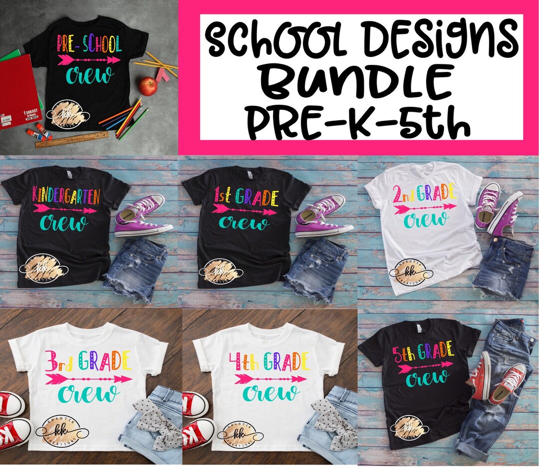 Back to School Svg, Svg Bundle Pre-k-5th Grade, First Day of School Svg ...