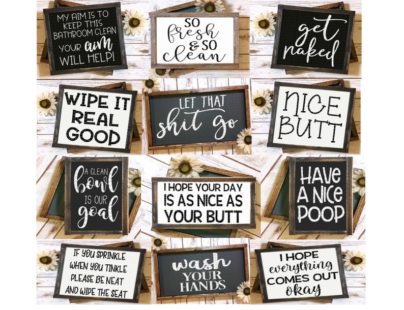Download Bathroom Sign Bundle Svg Funny Bathroom Svg Bathroom Quotes | Etsy