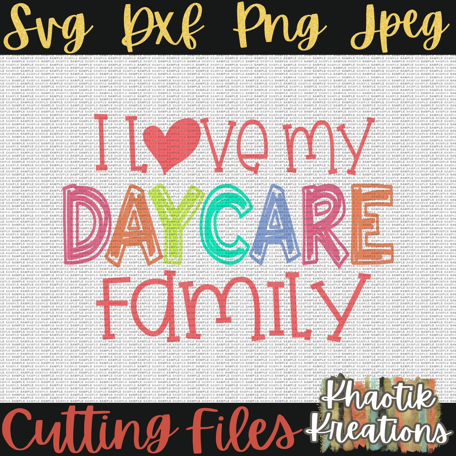 I Love My Daycare Family Svg Daycare Svg Teacher Svg School Etsy