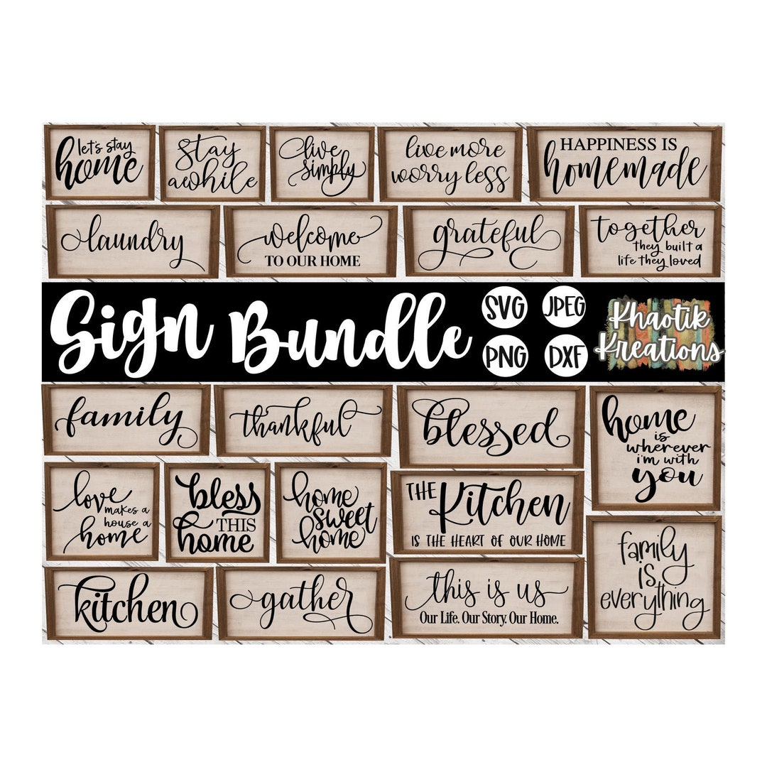 Sign Bundle Svg, Farmhouse Bundle Svg, Home Sweet Home Svg, Bundle Svg ...