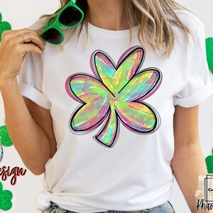 Rainbow Clover Png, St Patricks Day Png, Abstract Clover Png, St Patricks Day Png, Hand Drawn St Patricks Day Png Design, Shamrock Png