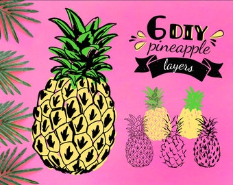 Pineapple SVG Bundle Summer SVG Pineapple Clipart Pineapple Cut File Pineapple Download Pineapple Clip Art Dxf File for Cricut Silhouette