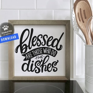 Gesegnet sind diejenigen, die das Geschirr machen SVG | Lustige Küchen SVG | Blessed SVG | Lustiges Thanksgiving Zitat Svg | Herbst Sprüche Svg für Cricut Dxf