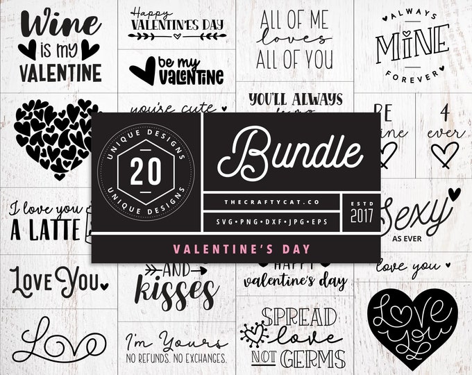 Valentine Sayings SVG Bundle | Valentine Cut File Bundle Png Dxf ...