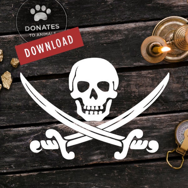Pirate SVG | Halloween SVG | Pirate Clipart Skull and Bones Svg Skull and Crossed Swords Svg Pirate Skull Svg Halloween Logo Icon Svg Cricut