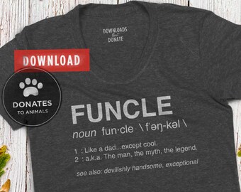 Funcle SVG | Funny Uncle SVG | Uncle Definition SVG Funkle Definition Svg | Family Gift Svg | Clipart Jpg Eps Dxf Png Cut File for Cricut