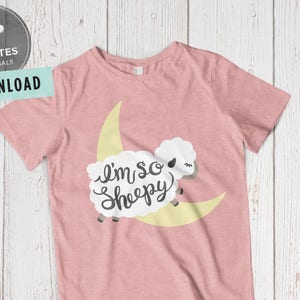 PJs SVG | Kids Shirt Svg | I'm So Sheepy SVG | PJs Design | Onesie Svg | Kids Saying Svg | Clipart Design Applique • Dxf • Jpg • Eps • Png