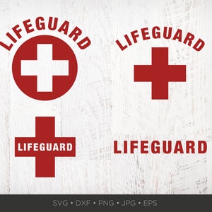 Lifeguard SVG Bundle | Life Guard Svg Files for Cricut | Red Cross SVG Instant Download Life Guard PNG Lifeguard Clipart Ocean Beach Dxf Jpg
