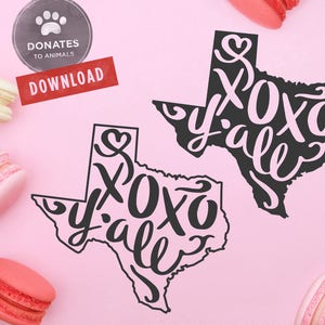Texas Valentines Day Cut File | Texas Valentine SVG Cut Bestand | Valentines Shirt Cut File | XOXO Y'all Cut Bestand | Zuidelijke Valentijnsdag Svg