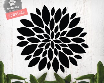 Download Flower Stencil Svg Etsy PSD Mockup Templates