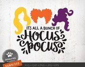 Hocus Pocus SVG Sanderson Sisters SVG Witches Hair Cute Halloween SVG Hocus Pocus Clipart Png Instant Download Cricut Svg Cut File