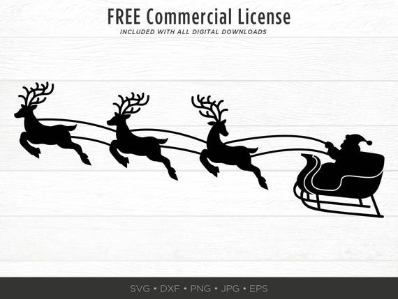 Download Santa With Reindeer Svg Santas Sleigh Svg Christmas Svg Etsy PSD Mockup Templates