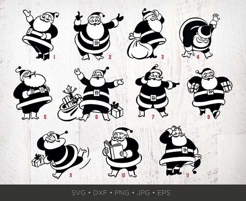 Download 11 Retro Santa SVG Bundle Vintage Santa Clipart Retro | Etsy