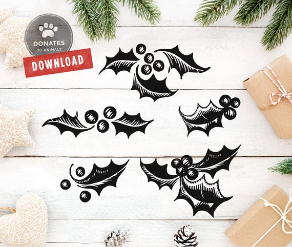 Download Free Vintage Christmas Svg Bundle Christmas Leaves Svg Bundle Etsy SVG DXF Cut File