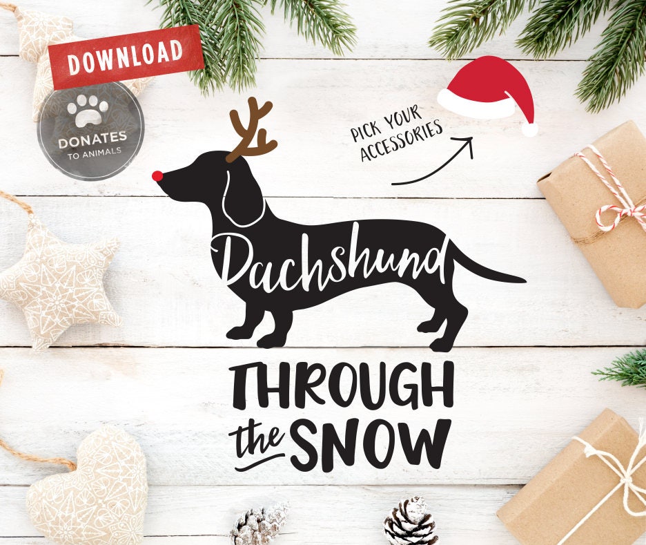 Download Dachshund Through the Snow SVG | Funny Dachshund SVG ...