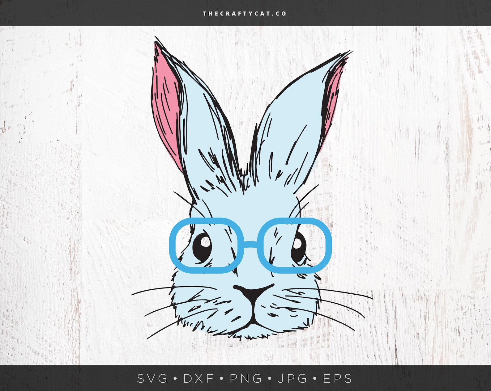 Layered Bunny Face SVG | Layered Blue Boy Rabbit Wearing Glasses Svg ...
