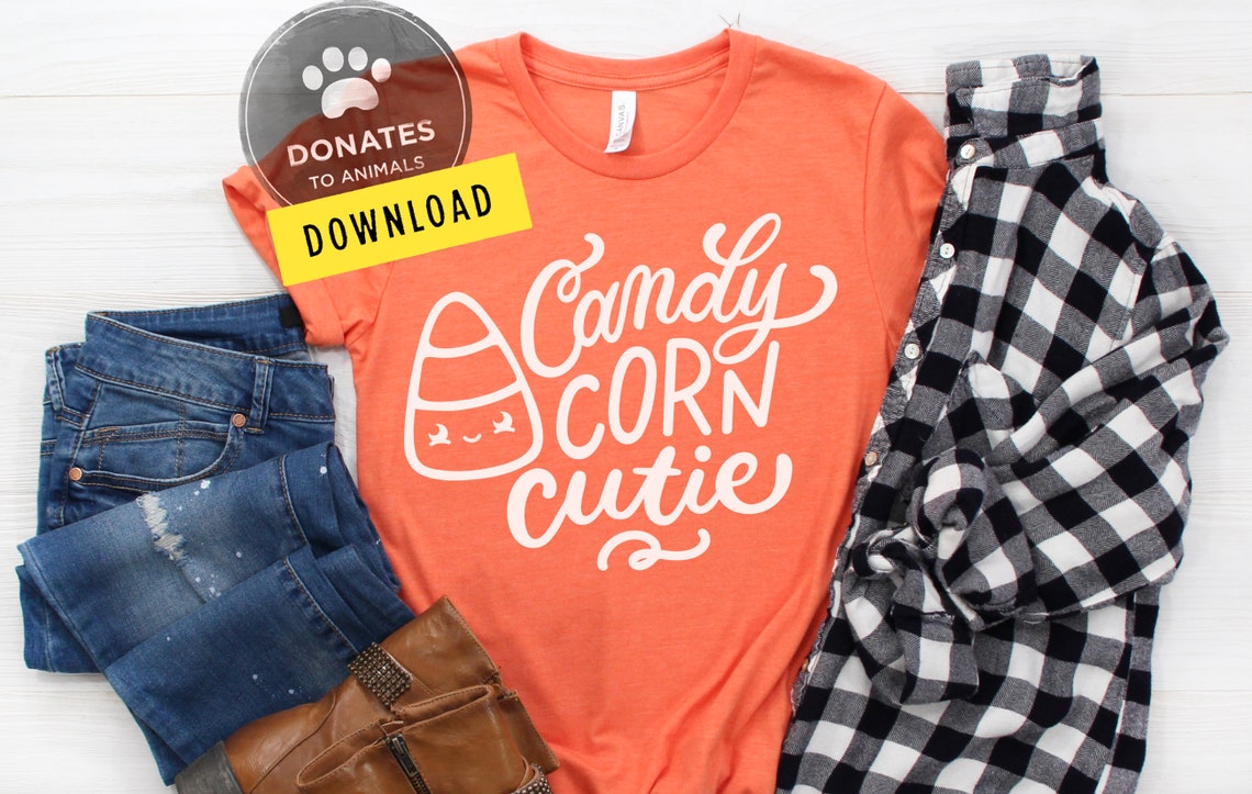 Candy Corn Cutie SVG Clipart | Cute Halloween File Kids Halloween SVG ...