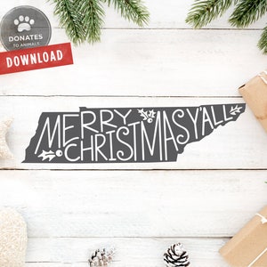 TN Holiday Svg | TN Kerst Svg | Tennessee Christmas Svg Cut Bestand | Tennessee Holiday Svg | Bestand voor Cricut Silhouette • Jpg • Dxf • Png