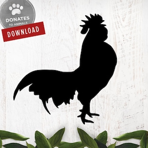Hahn SVG | Bauernhof Svg | Küche Svg | Hahn Clipart Huhn SVG Huhn Clipart Hahn Silhouette Form Plotterdatei Png Dxf Jpg Eps Cricut