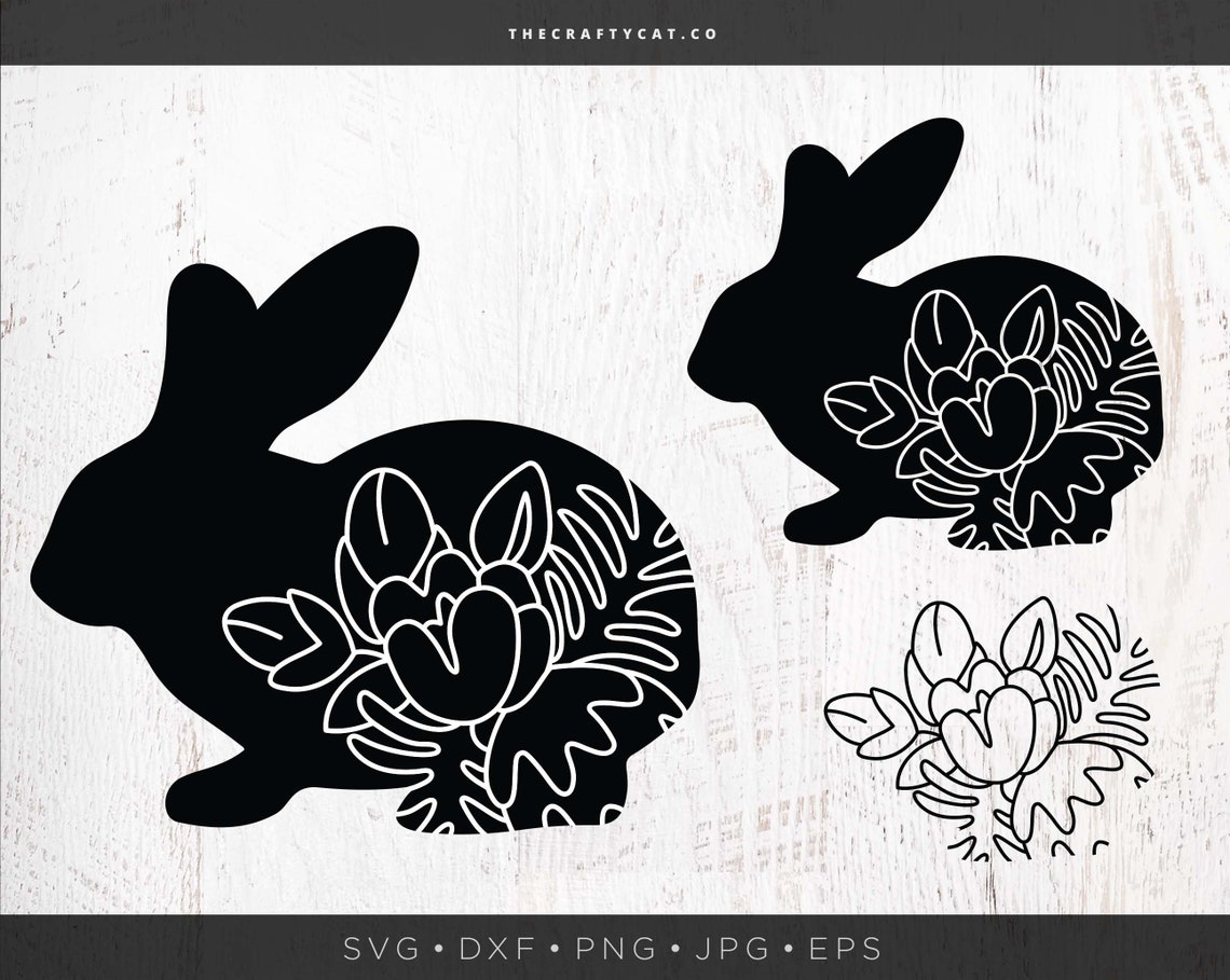 Layered Floral Rabbit SVG Bundle | Flower Bunny SVG Bundle Southern ...