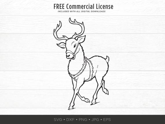 Vintage Reindeer Cut File Vintage Christmas Svg Cut File Etsy